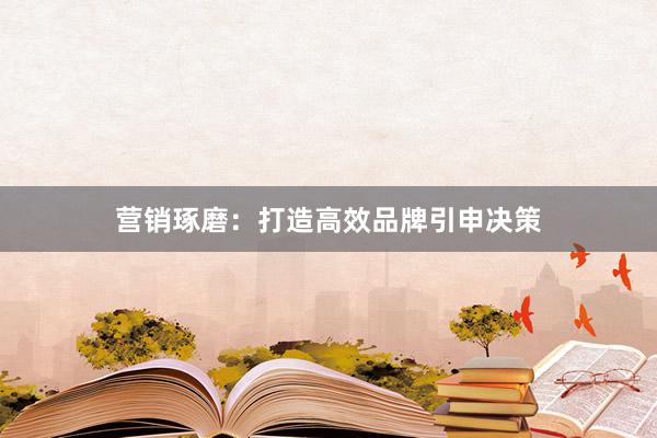 营销琢磨：打造高效品牌引申决策